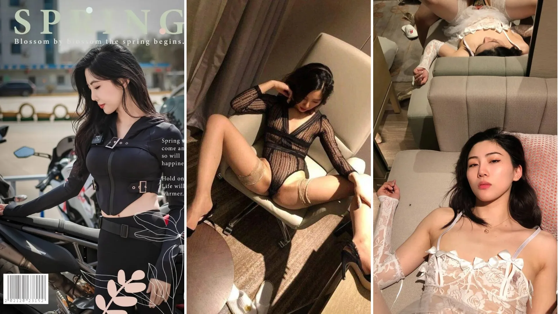 高颜值机车网红 被同城富哥拿下 极品颜值 完美露脸口交 表情极度淫荡 特别骚 大长腿搭配上黑丝 女上