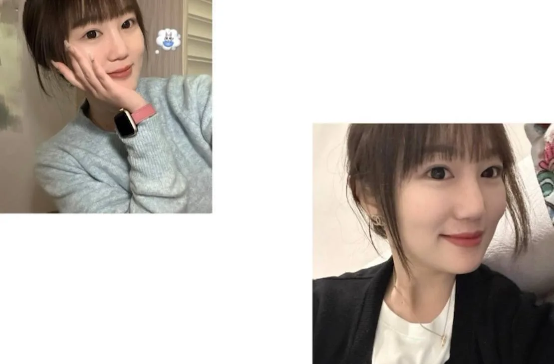 女孩手托脸颊戴智能手表